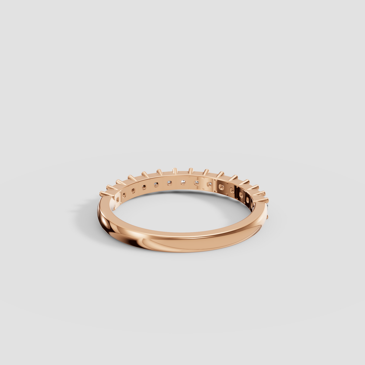 Princess Cut Diamond Stackable Band in 14K Yellow Gold