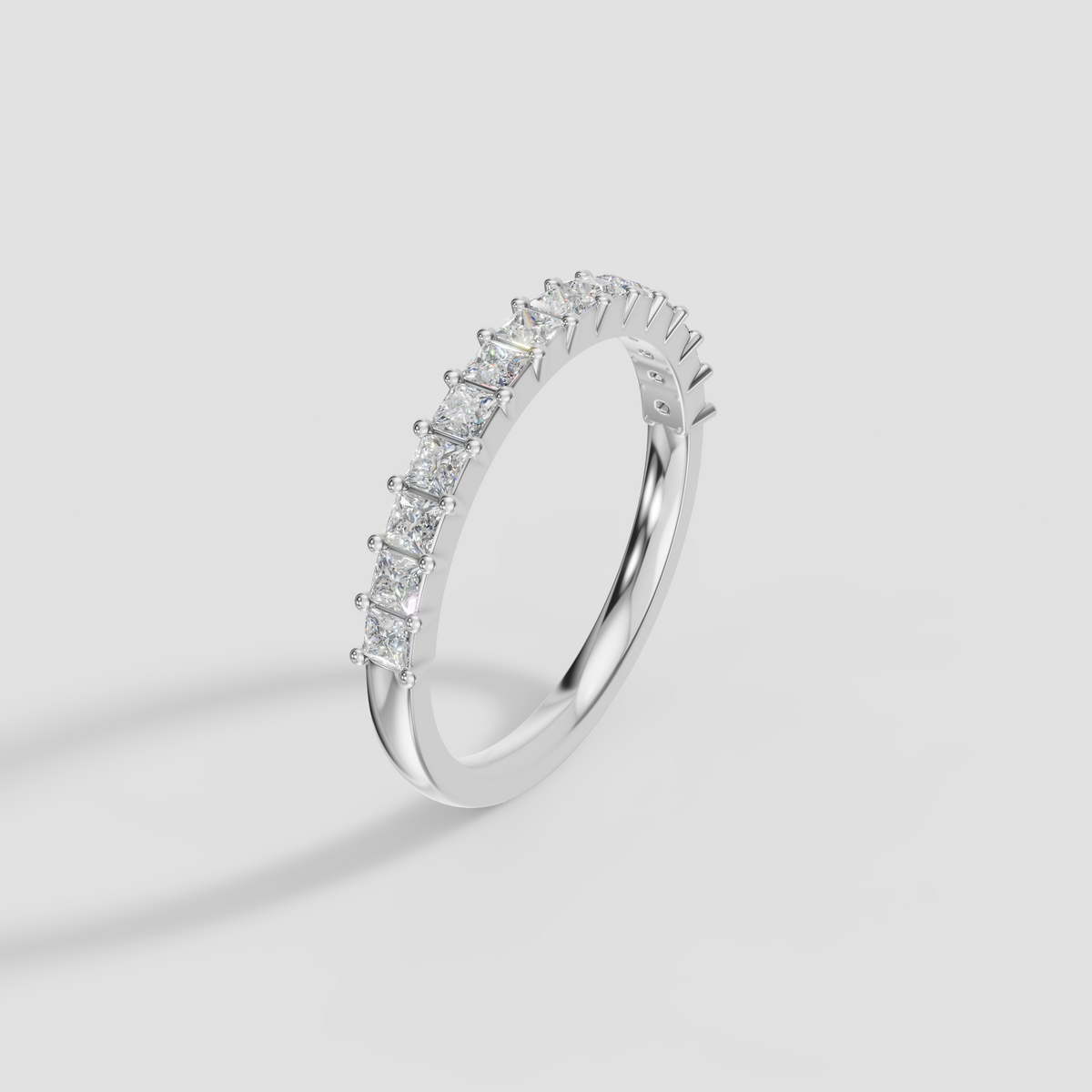 Princess Cut Diamond Stackable Band in 14K Yellow Gold
