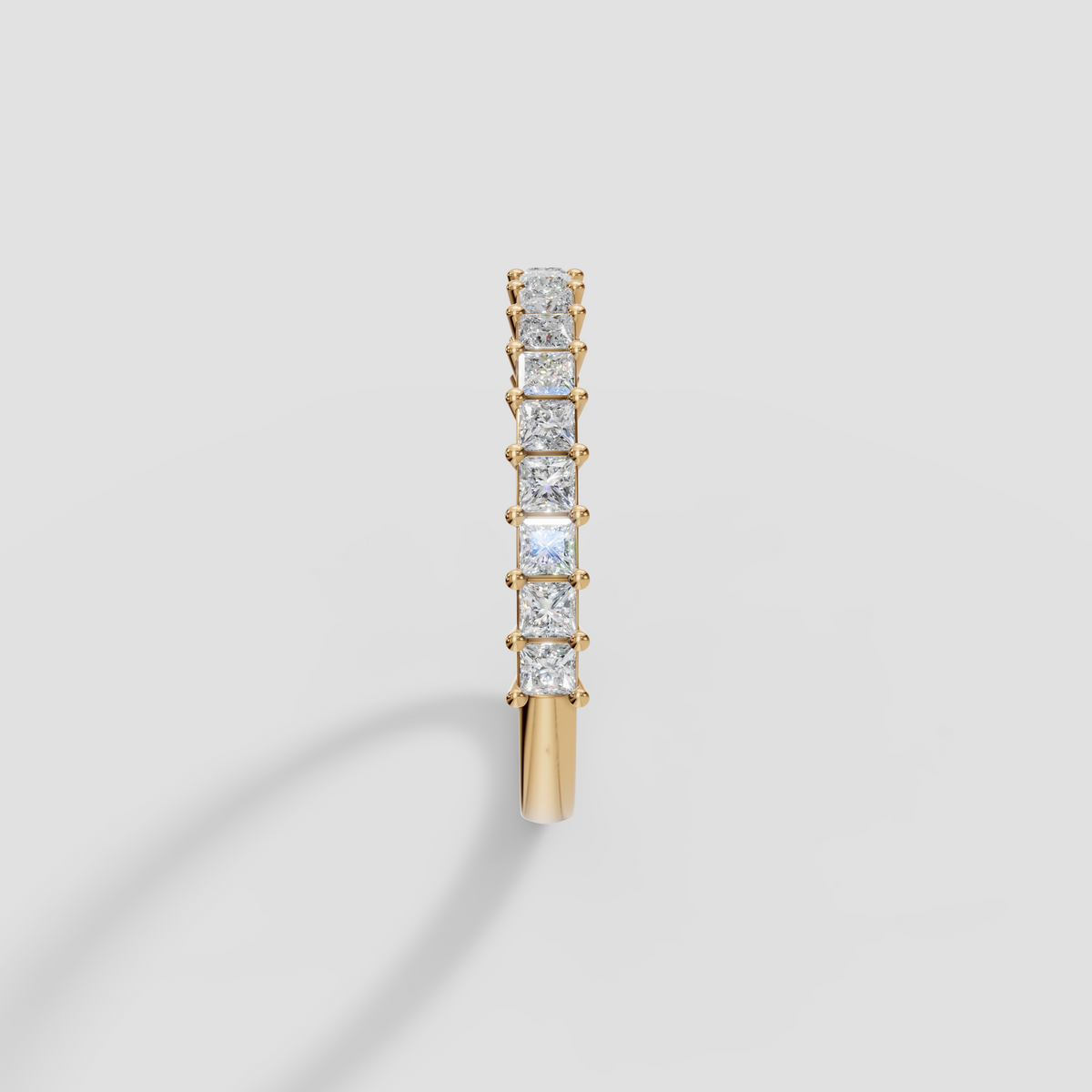 Princess Cut Diamond Stackable Band in 14K Yellow Gold