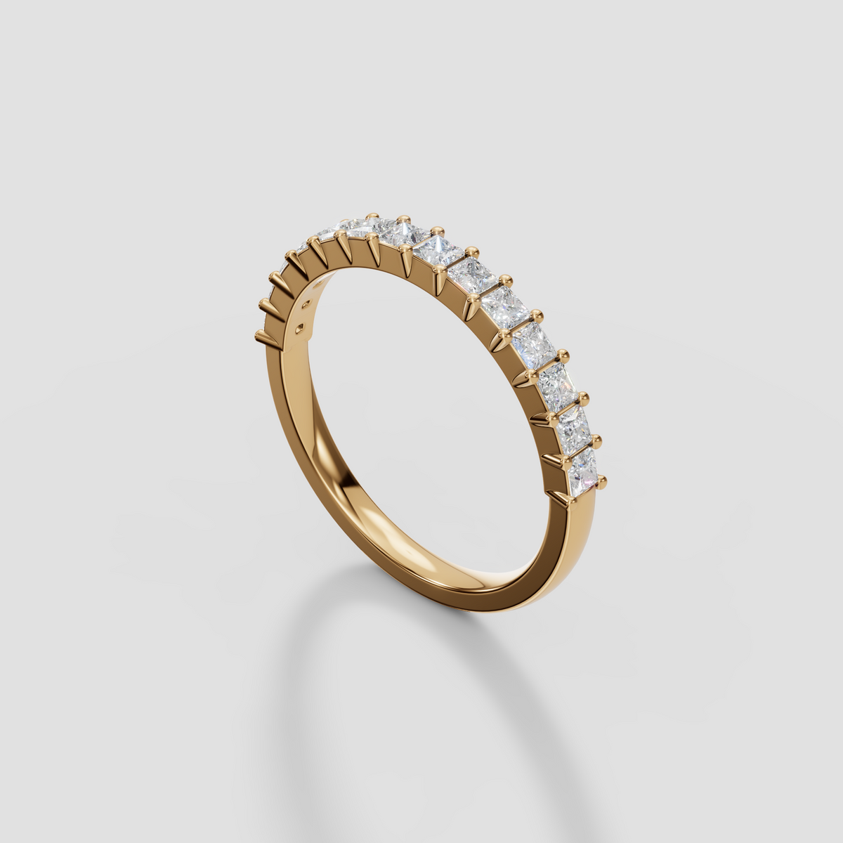 Princess Cut Diamond Stackable Band in 14K Yellow Gold