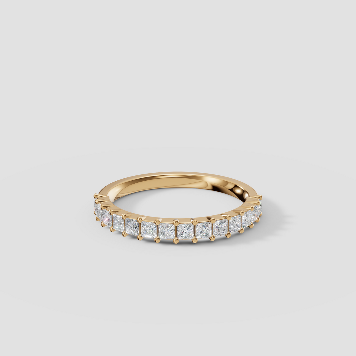 Princess Cut Diamond Stackable Band in 14K Yellow Gold