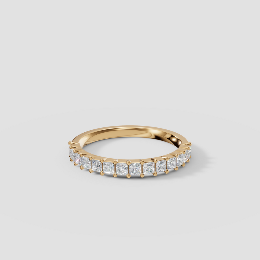 Princess Cut Diamond Stackable Band in 14K Yellow Gold