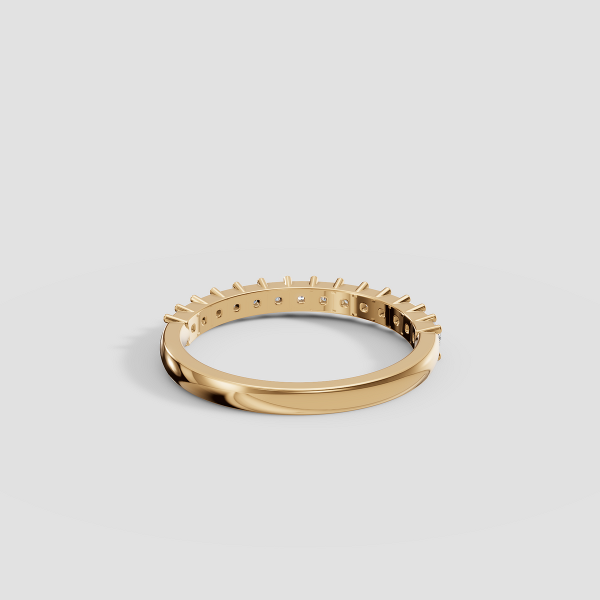 Princess Cut Diamond Stackable Band in 14K Yellow Gold