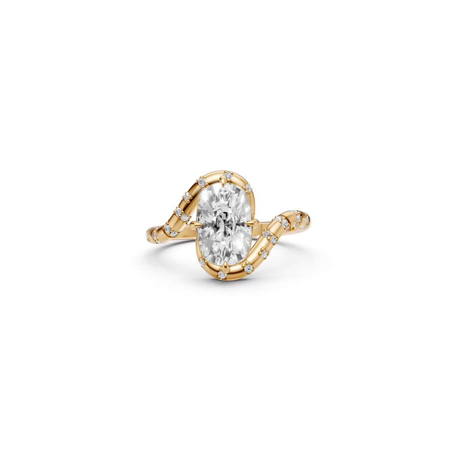 Valentina Cushion Diamond Engagement Ring with Round Pavé Detailing