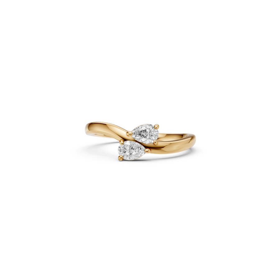 Colette Pear Diamond Toi Et Moi Two Stone Crossover Ring