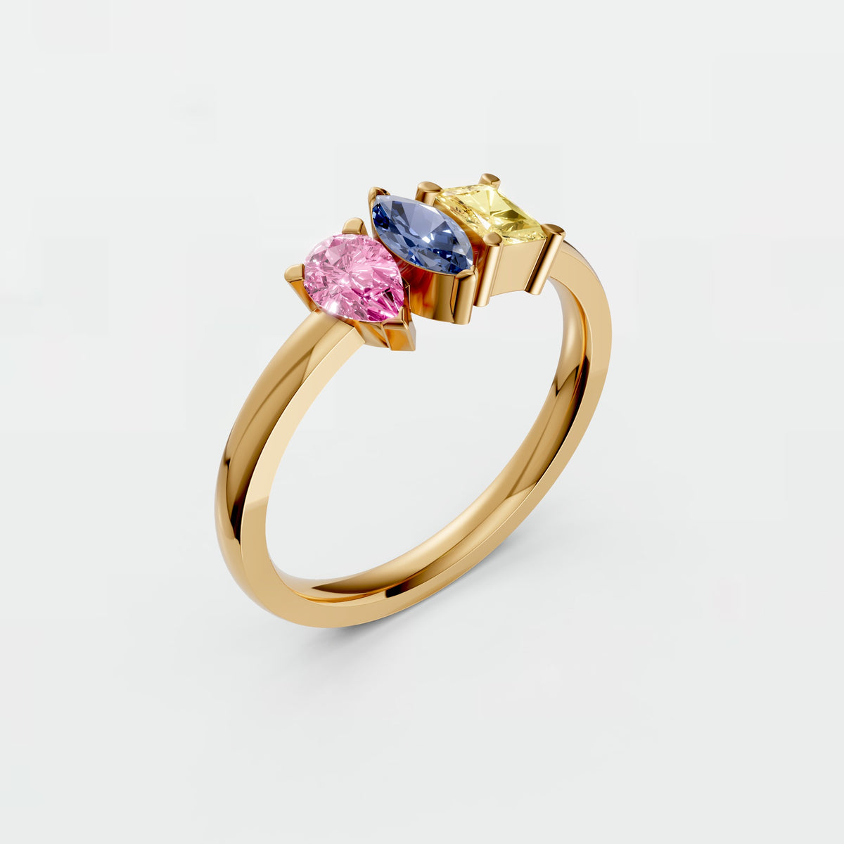 Amara Three Stone Multi Shape Diamond Ring