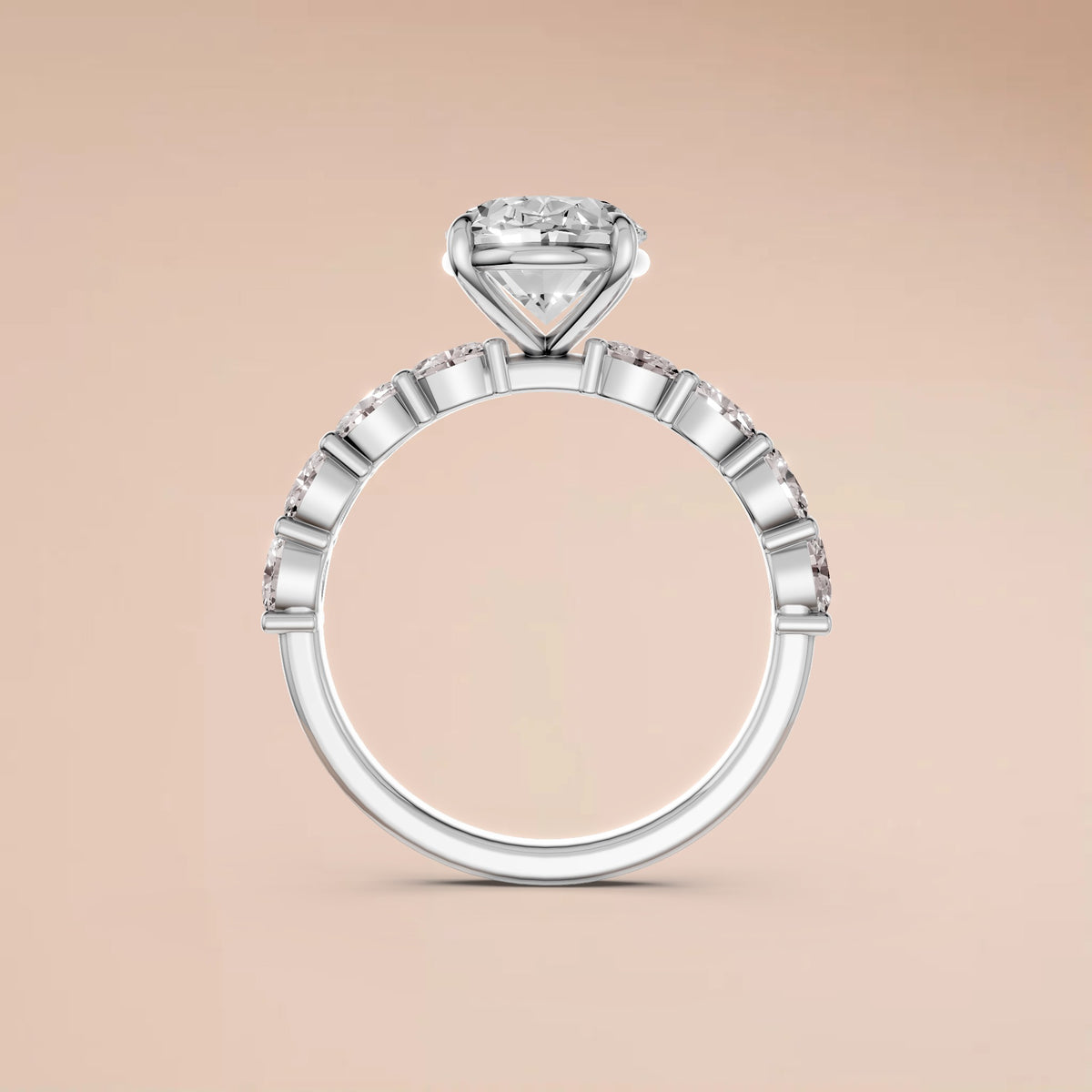 Aurelia Oval Multi Stone Diamond Engagement  Ring