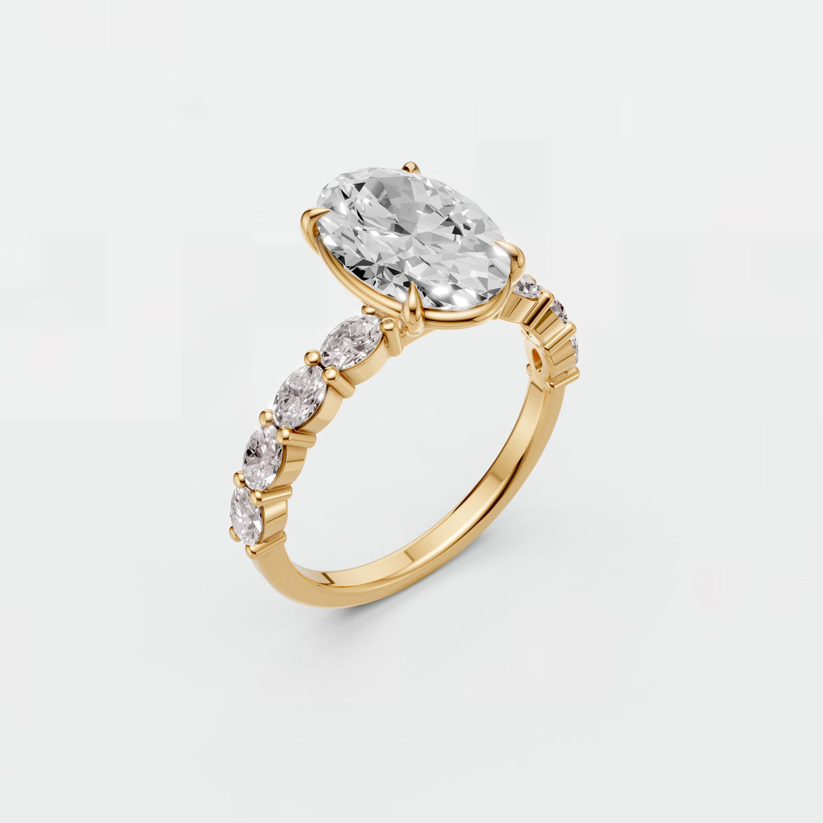 Aurelia Oval Multi Stone Diamond Engagement  Ring