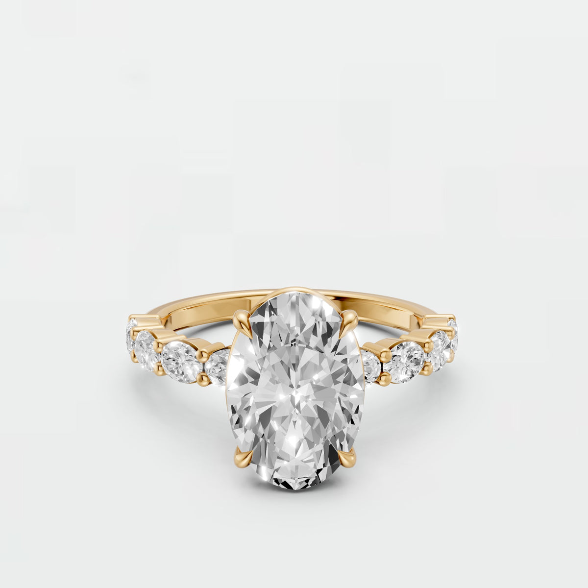 Aurelia Oval Multi Stone Diamond Engagement  Ring