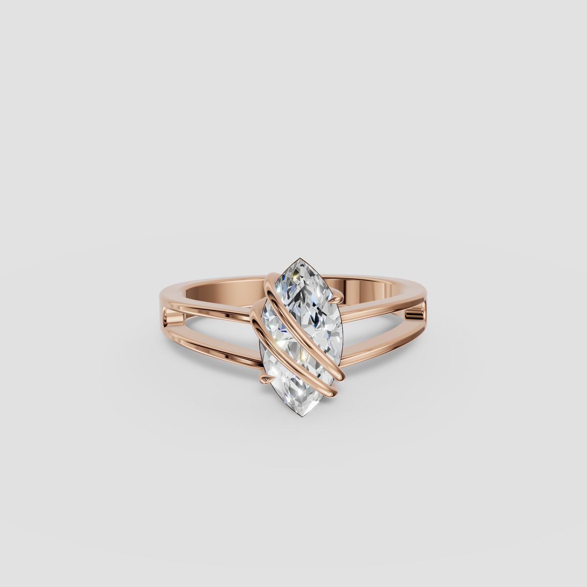 Elara Marquise Cut Diamond Solitaire Engagement Ring