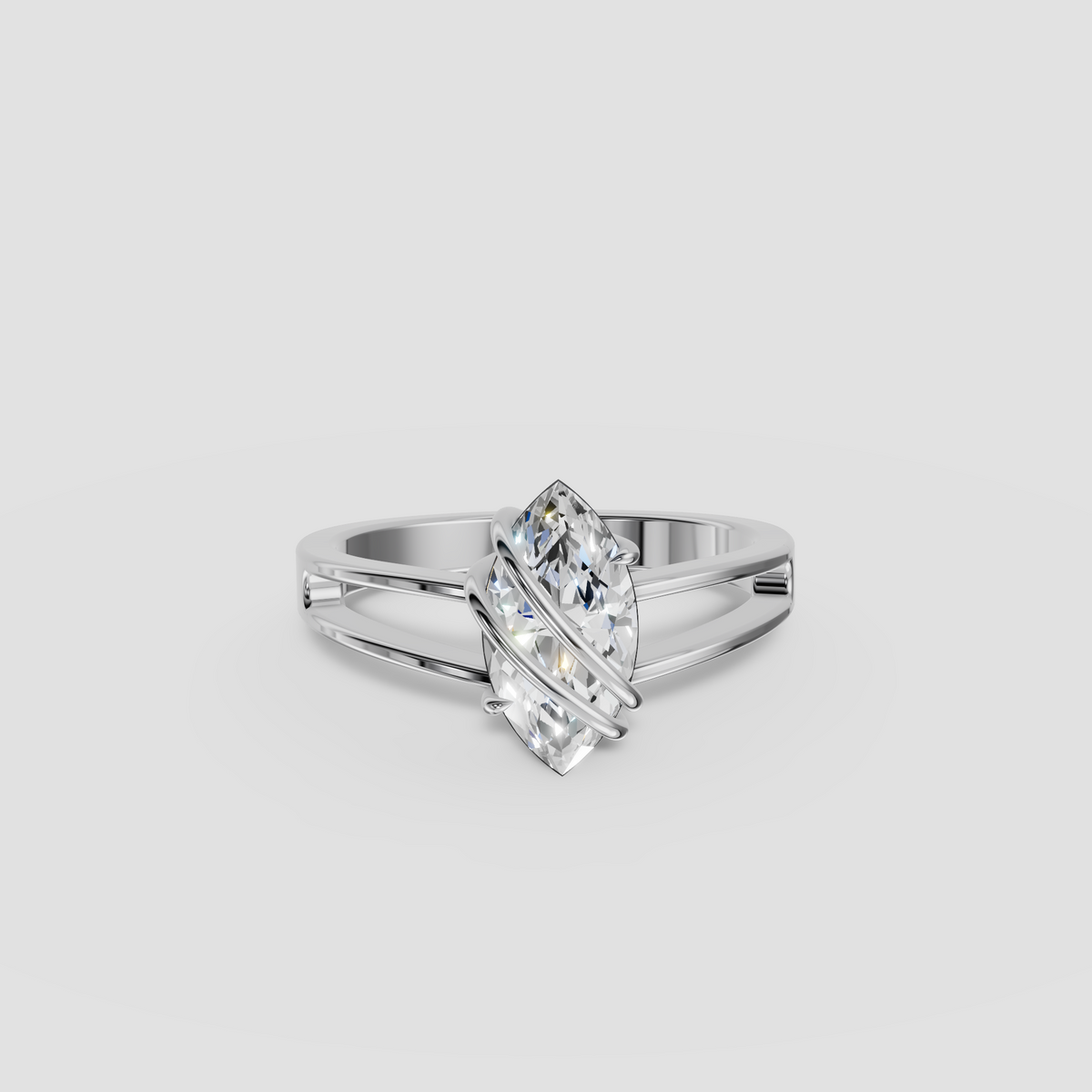 Elara Marquise Cut Diamond Solitaire Engagement Ring