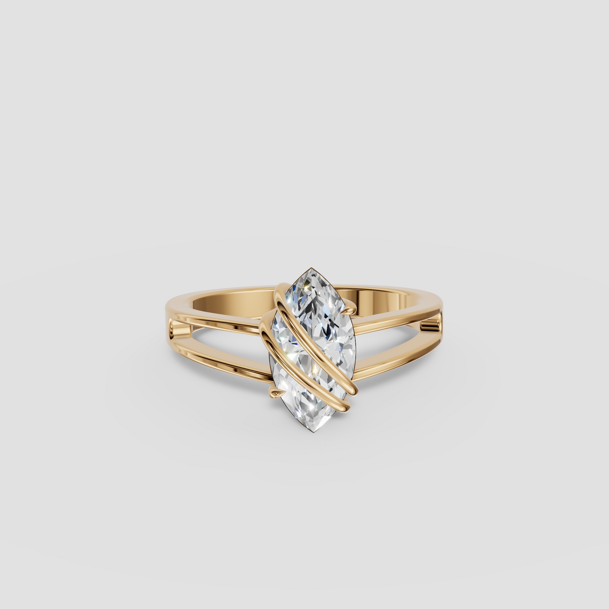 Elara Marquise Cut Diamond Solitaire Engagement Ring