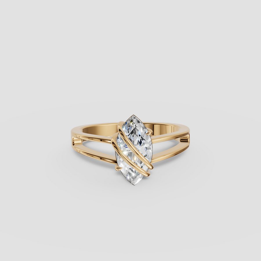 Elara Marquise Cut Diamond Solitaire Engagement Ring