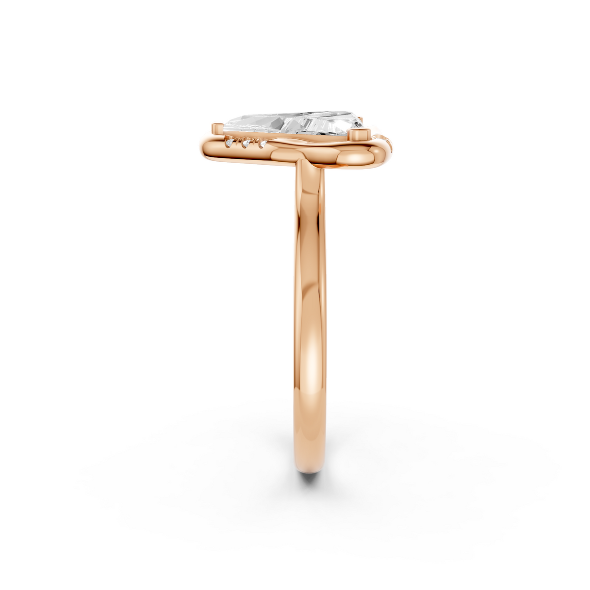 1 CT Harlow Trillion Cut Diamond Halo Ring in Gold