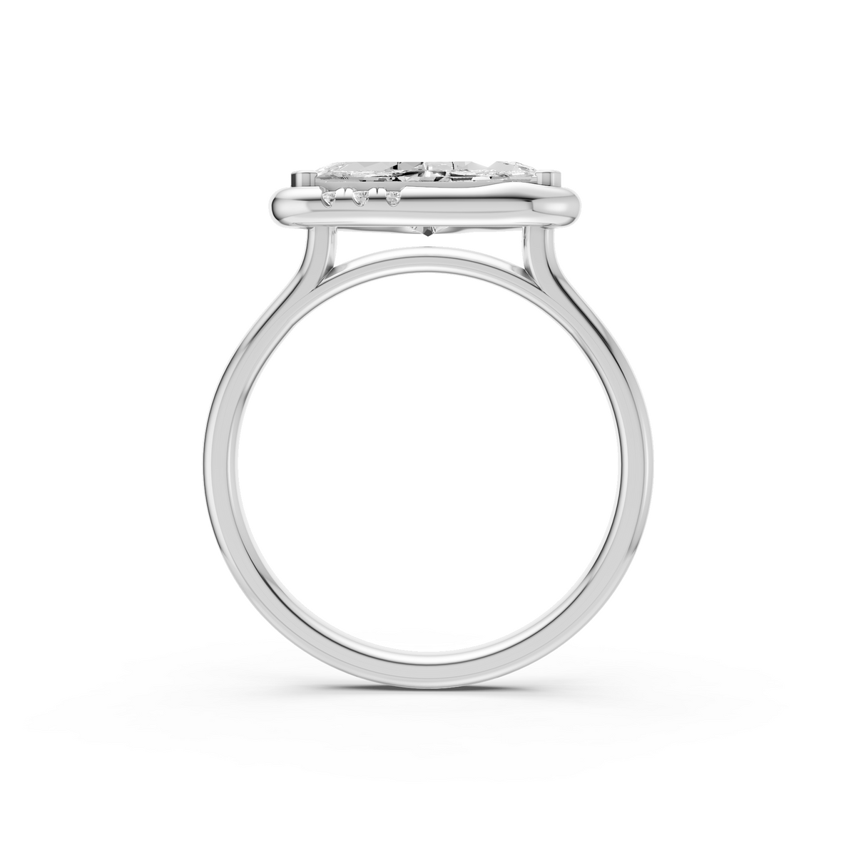 1 CT Harlow Trillion Cut Diamond Halo Ring in Gold