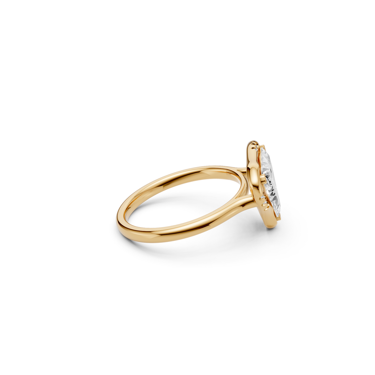1 CT Harlow Trillion Cut Diamond Halo Ring in Gold