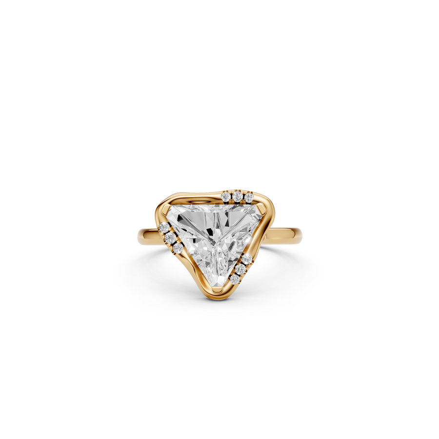 1 CT Harlow Trillion Cut Diamond Halo Ring in Gold