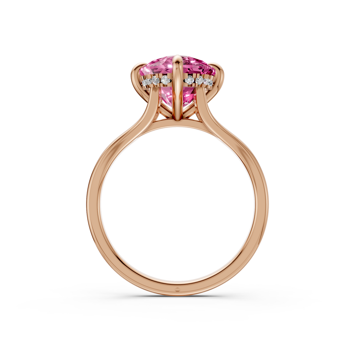 Seraphina vivid Pink Cushion Cut Diamond Halo Engagement Ring
