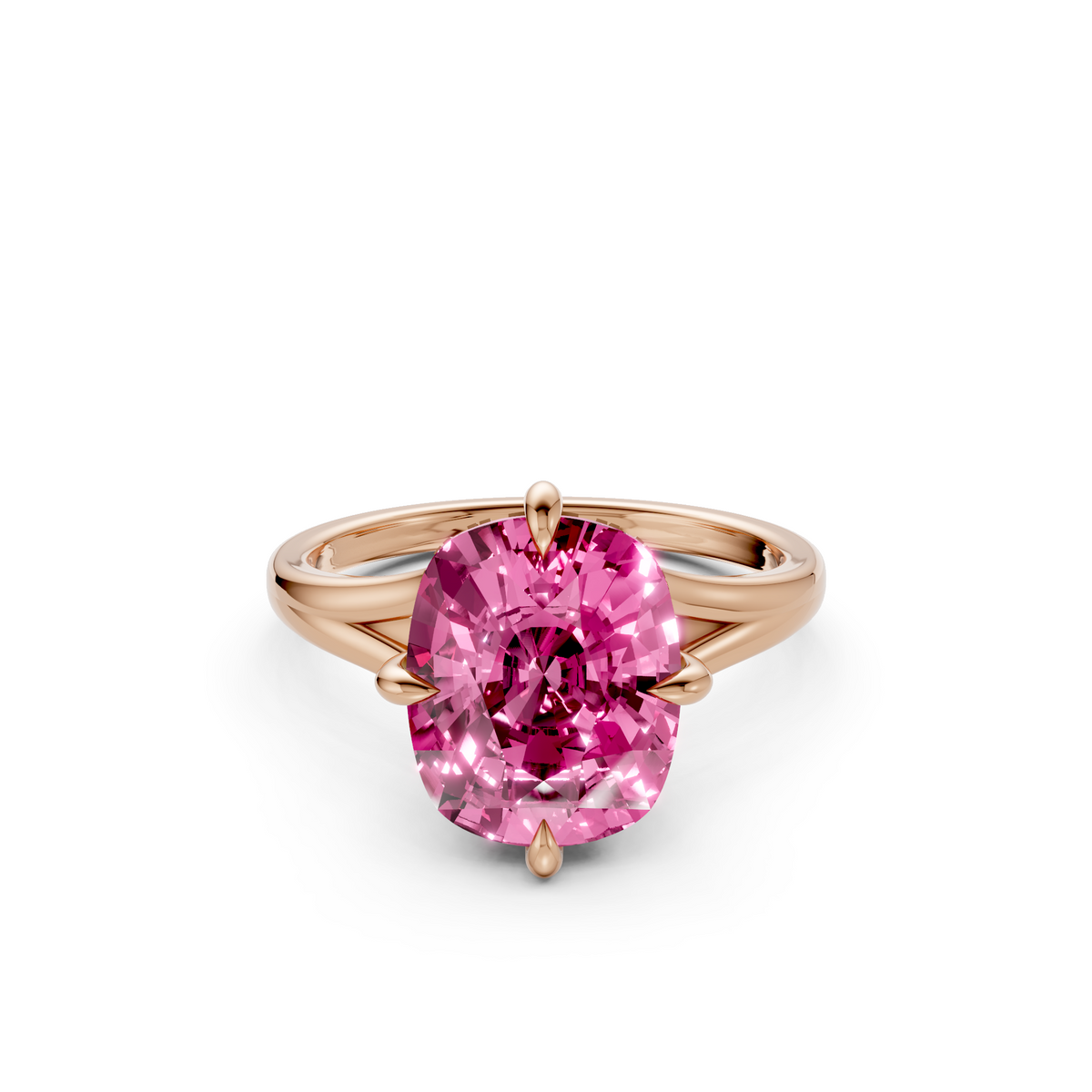 Seraphina vivid Pink Cushion Cut Diamond Halo Engagement Ring
