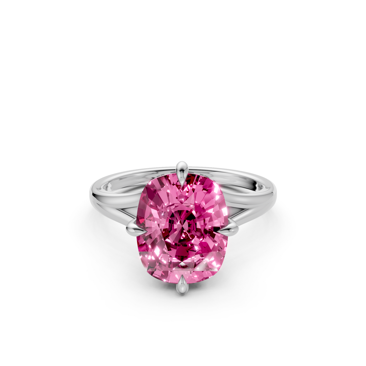 Seraphina vivid Pink Cushion Cut Diamond Halo Engagement Ring