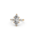 Celestia Marquise Diamond Three-Stone Engagement Ring with Side Diamonds