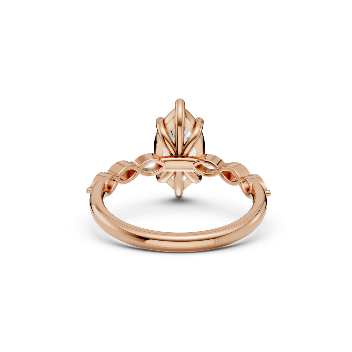 Sienna Marquise Diamond Solitaire Prong Set Engagement Ring in Gold