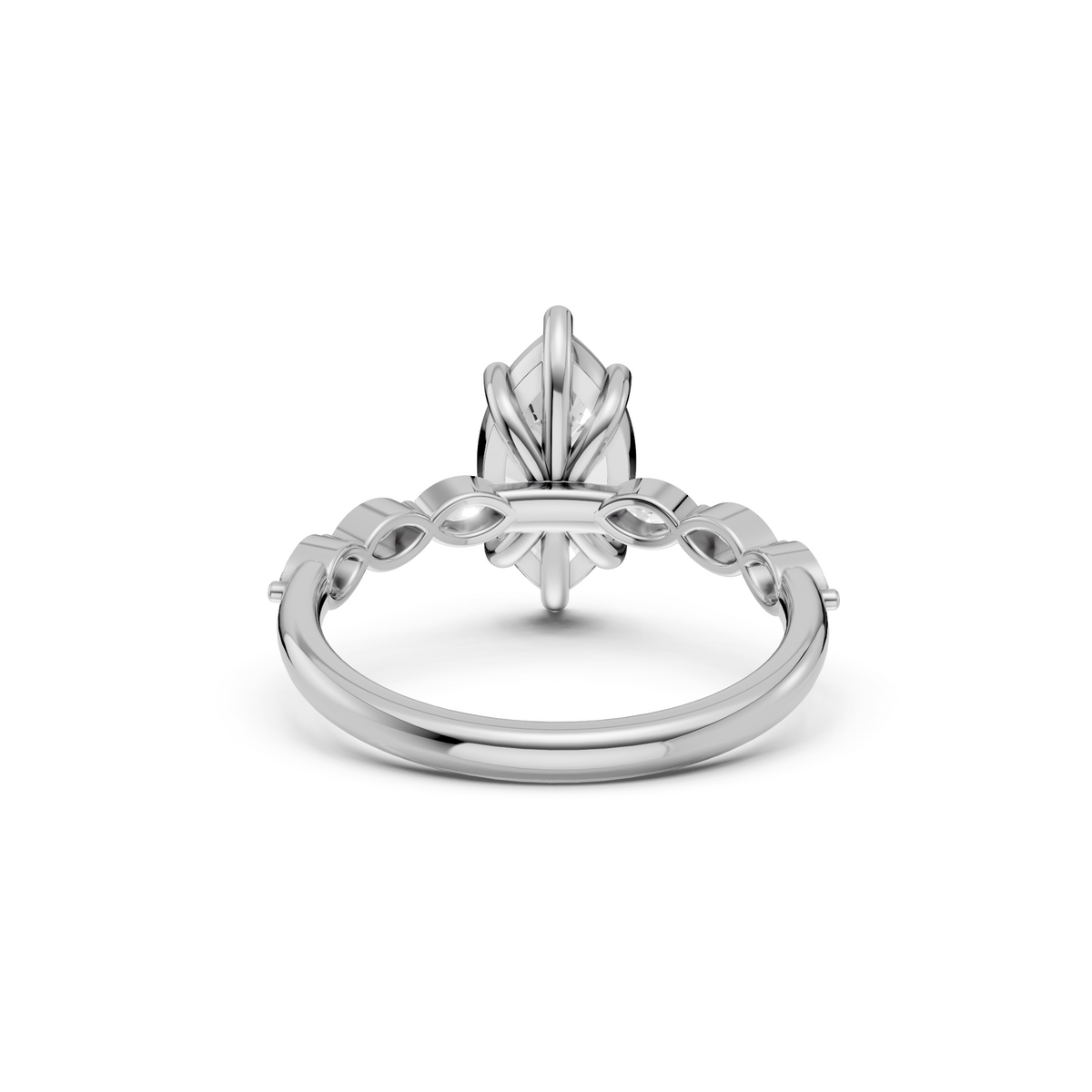 Sienna Marquise Diamond Solitaire Prong Set Engagement Ring in Gold