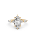 Sienna Marquise Diamond Solitaire Prong Set Engagement Ring in Gold