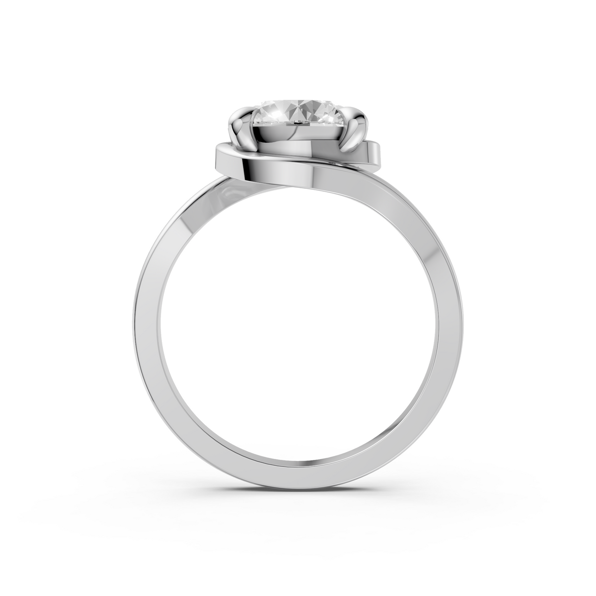 Elara Solitaire Engagement Ring with Split Shank Setting