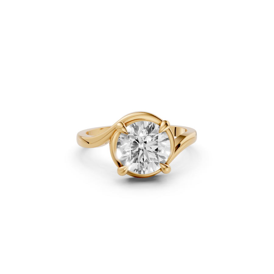 Elara Solitaire Engagement Ring with Split Shank Setting