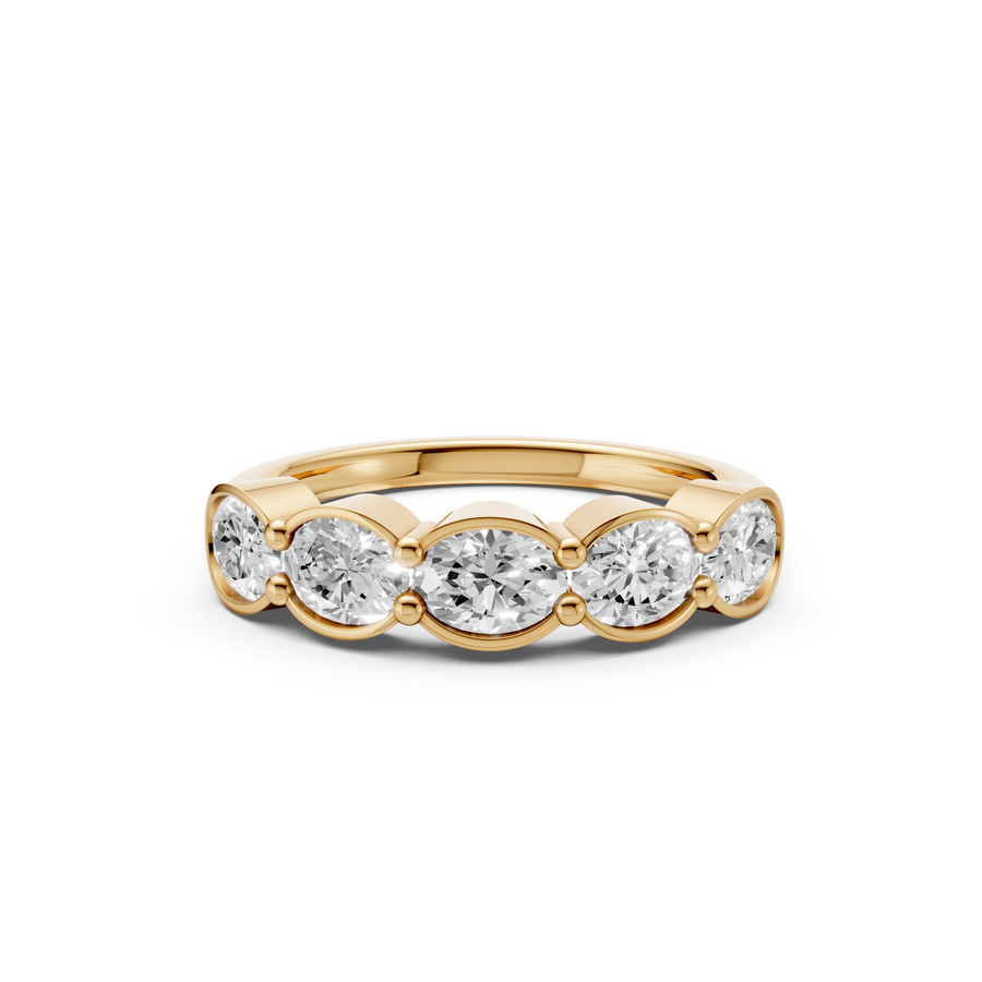 Sloane Oval Diamond Five Stone Half Eternity Band