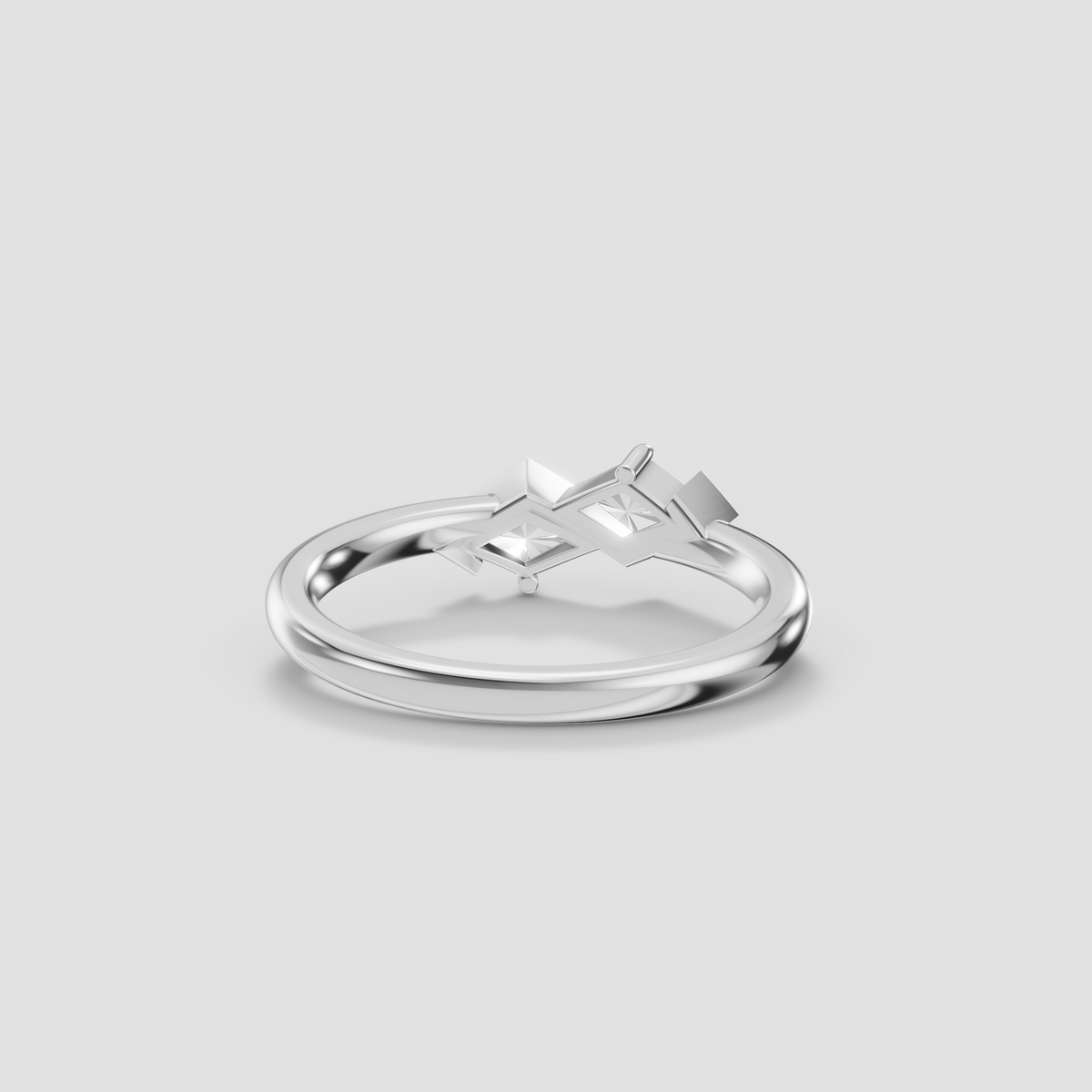 Geometric Kite Cut Diamond Bypass Ring in 14K Yellow Gold