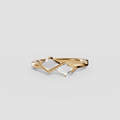 Geometric Kite Cut Diamond Bypass Ring in 14K Yellow Gold