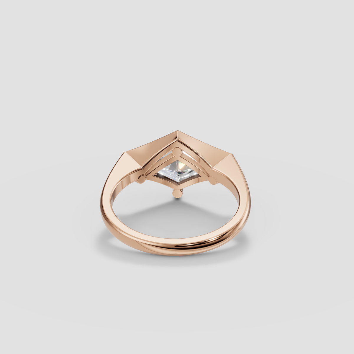 East-West Kite Cut Diamond Statement Ring in 14K Gold