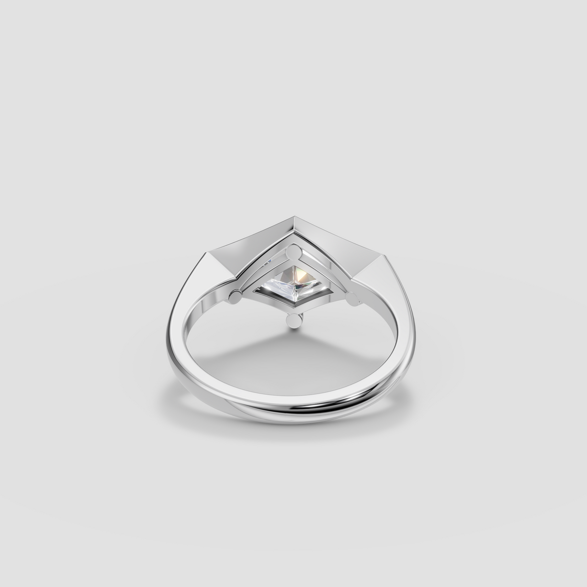 East-West Kite Cut Diamond Statement Ring in 14K Gold