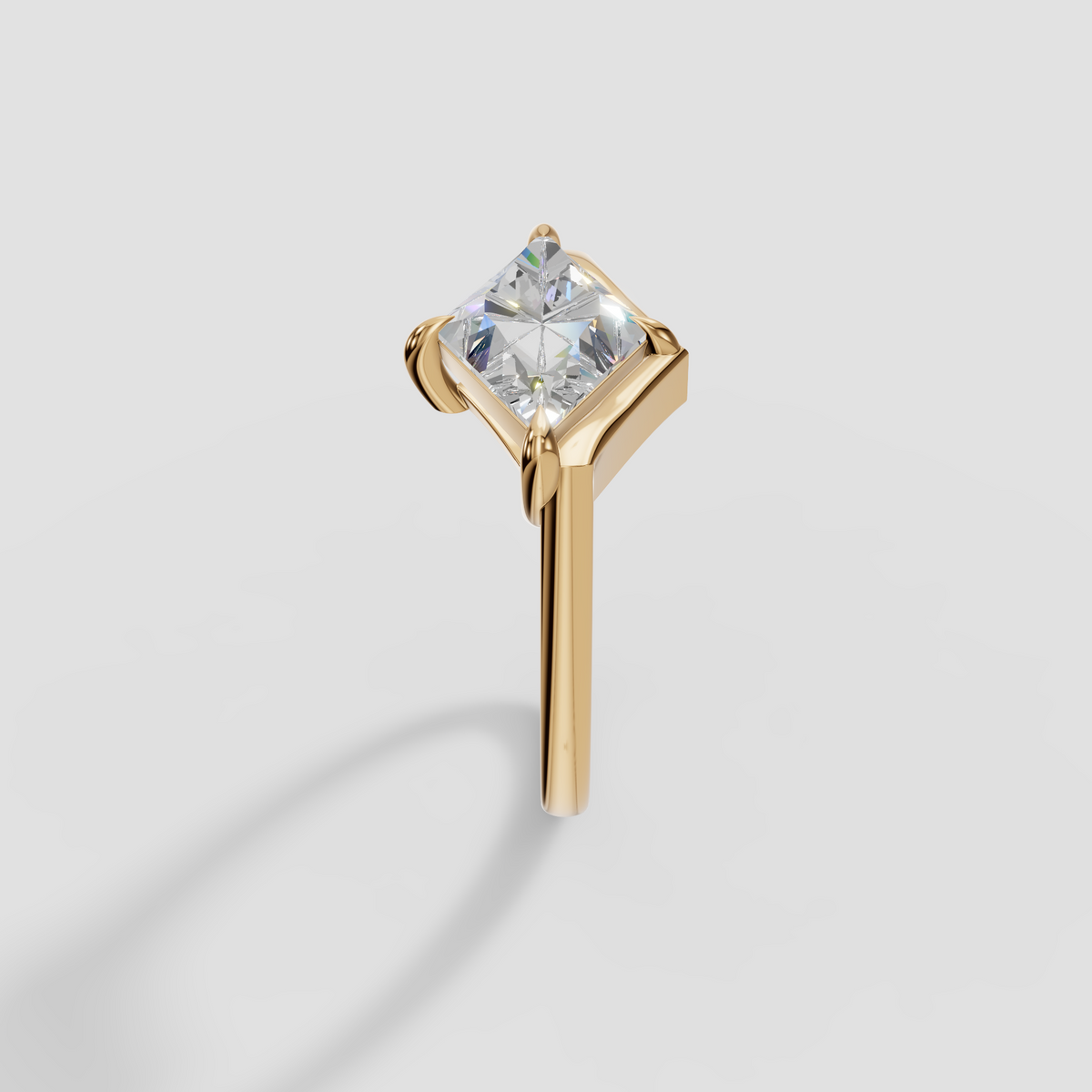 East-West Kite Cut Diamond Statement Ring in 14K Gold