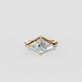 East-West Kite Cut Diamond Statement Ring in 14K Gold