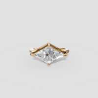 East-West Kite Cut Diamond Statement Ring in 14K Gold