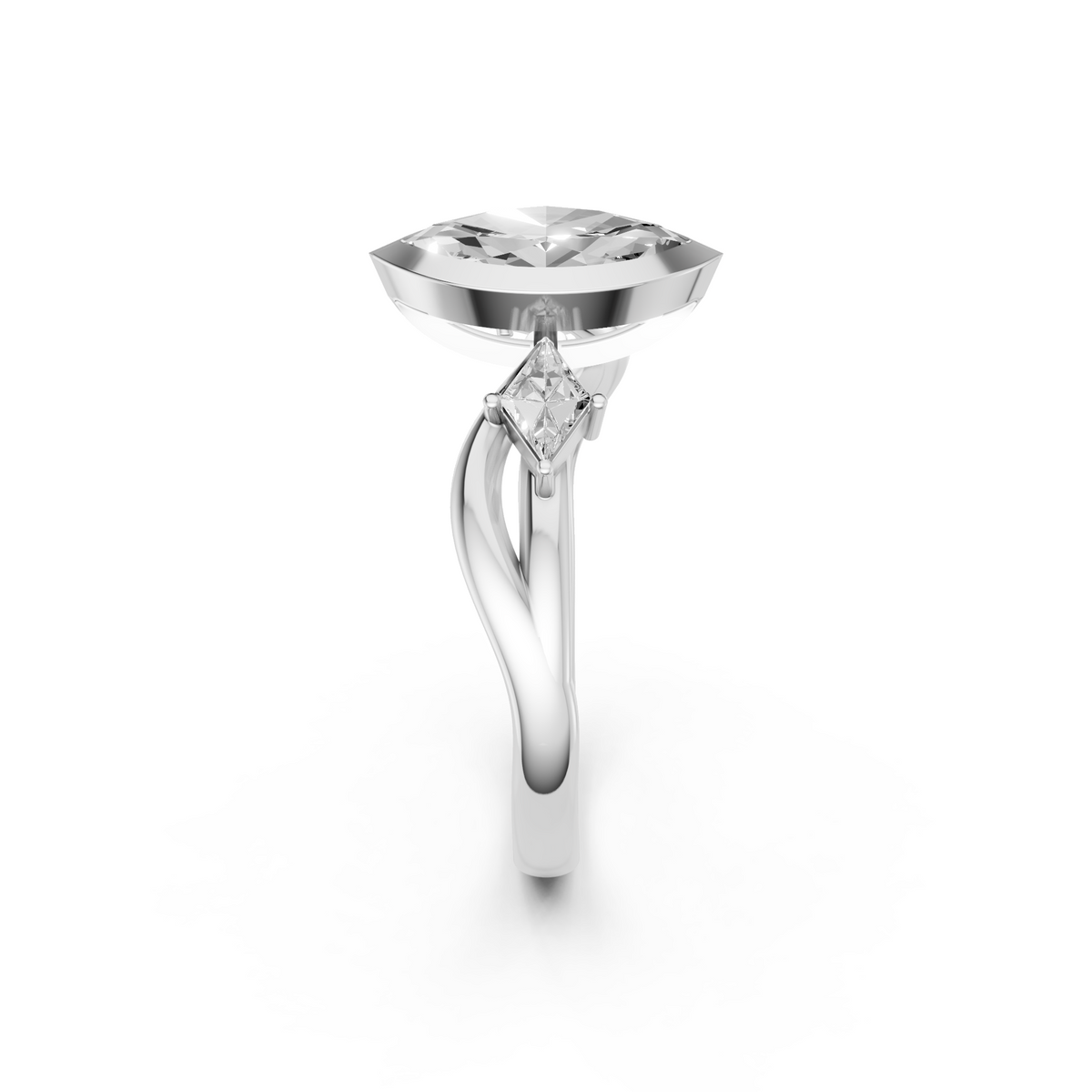 Harlow Marquise & Kite Diamond Three-Stone Engagement Ring