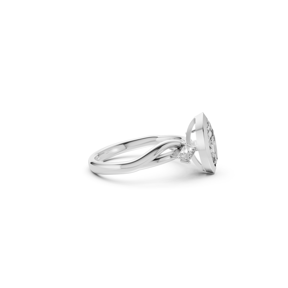Harlow Marquise & Kite Diamond Three-Stone Engagement Ring