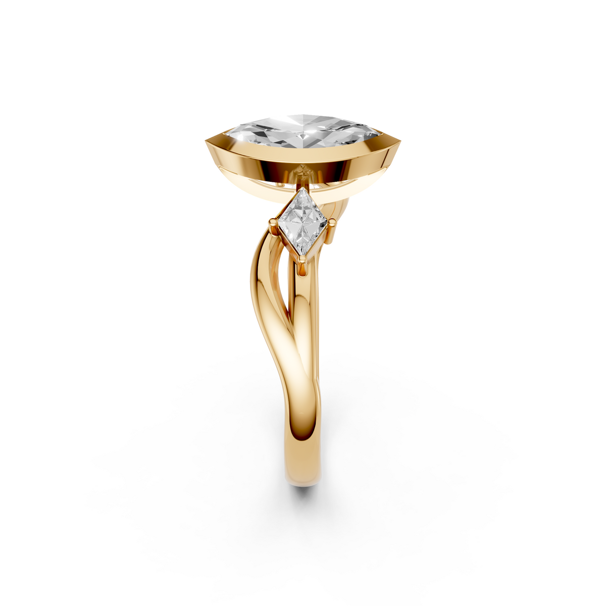 Harlow Marquise & Kite Diamond Three-Stone Engagement Ring