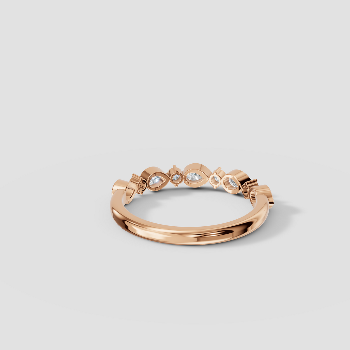 Nova Pear & Round Diamond Stackable Band in Gold