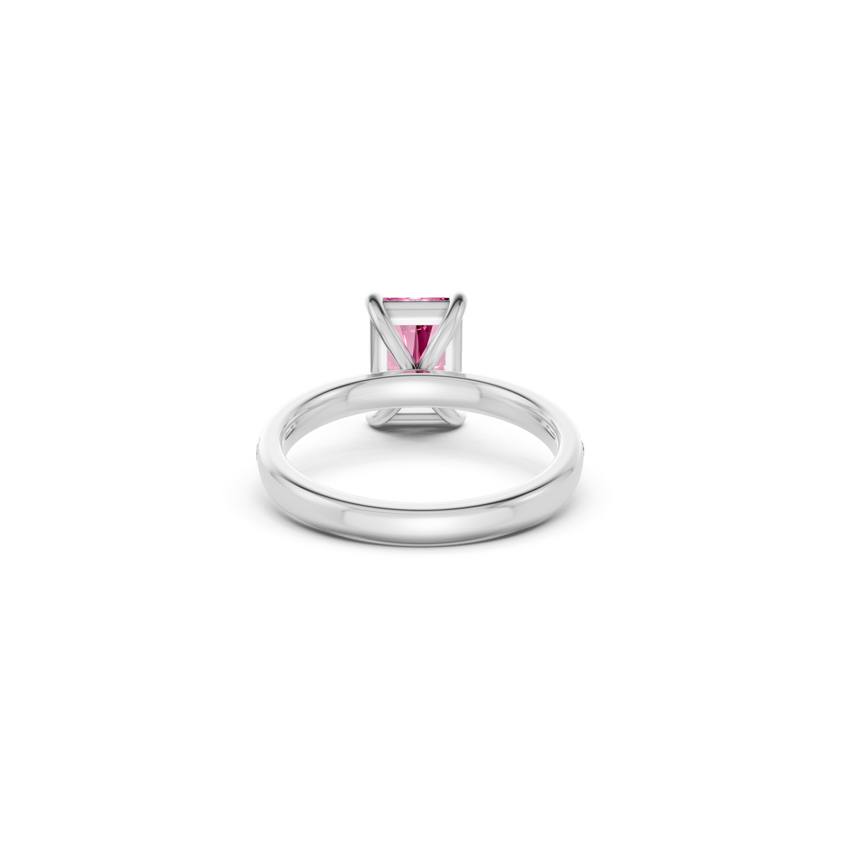 Rosalie Pink Radiant Diamond Pavé Engagement Ring
