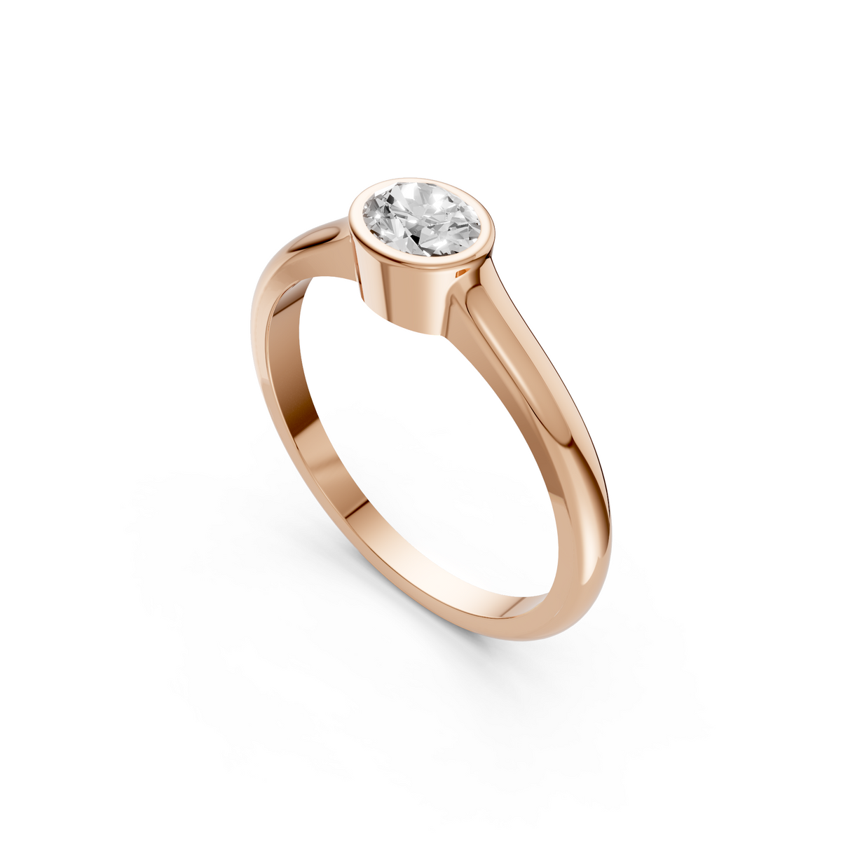 Reya Round Diamond Bezel Set Solitaire Ring