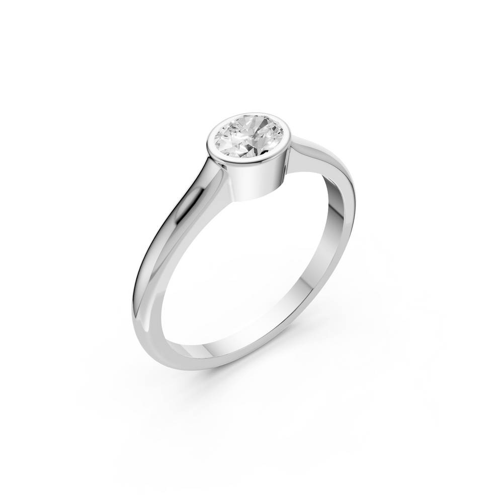 Reya Round Diamond Bezel Set Solitaire Ring – Aya Fine Jewelry