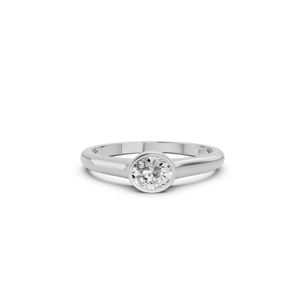 Reya Round Diamond Bezel Set Solitaire Ring – Aya Fine Jewelry