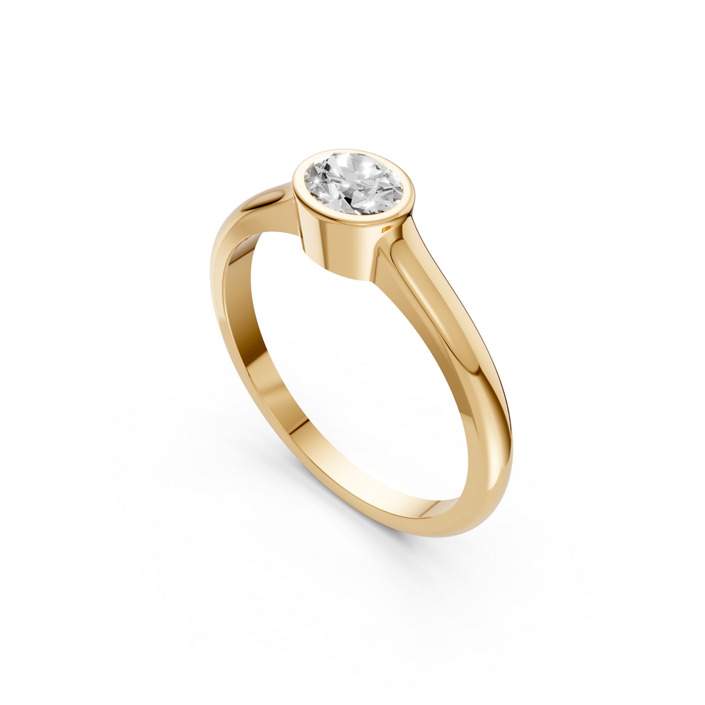 Reya Round Diamond Bezel Set Solitaire Ring – Aya Fine Jewelry