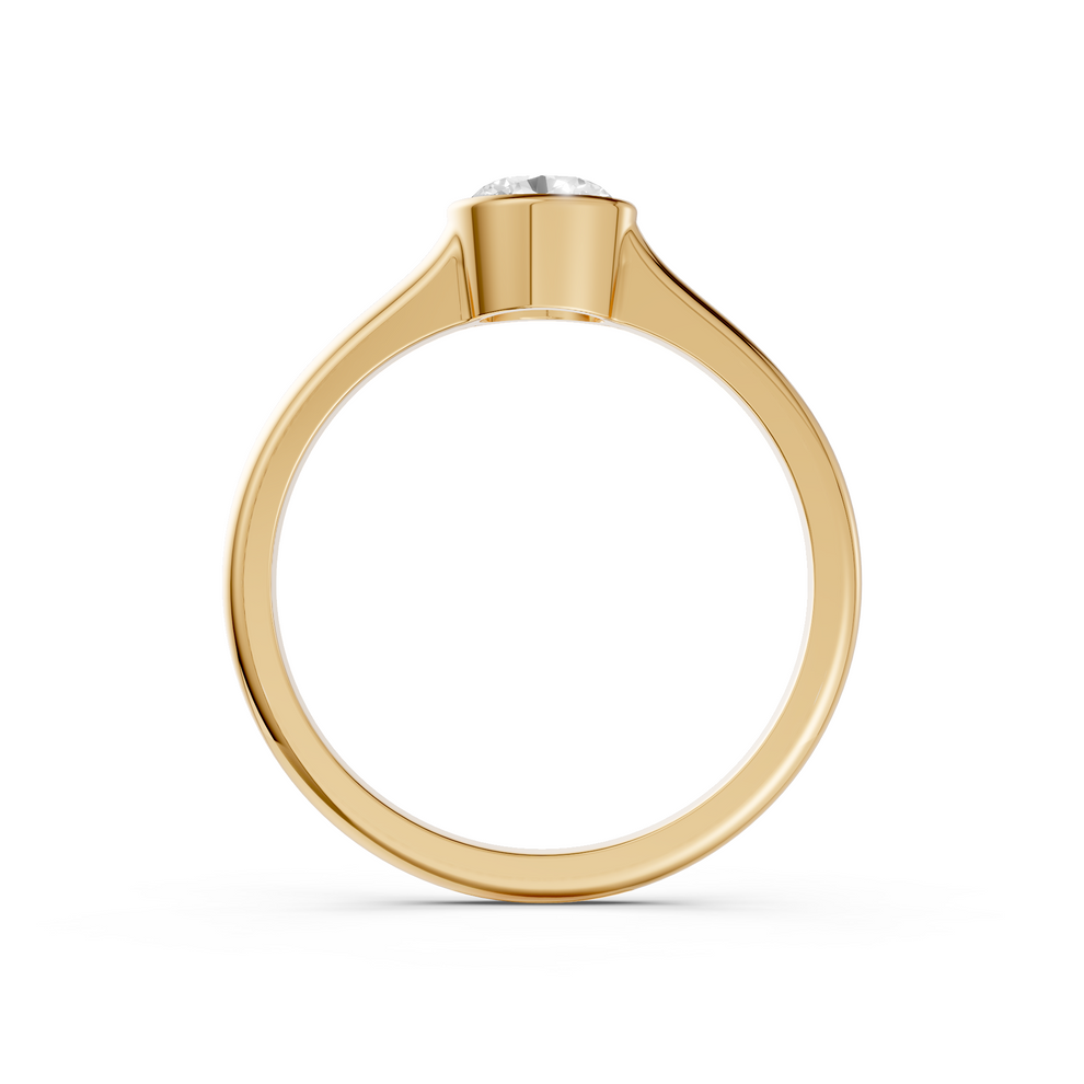 Reya Round Diamond Bezel Set Solitaire Ring – Aya Fine Jewelry