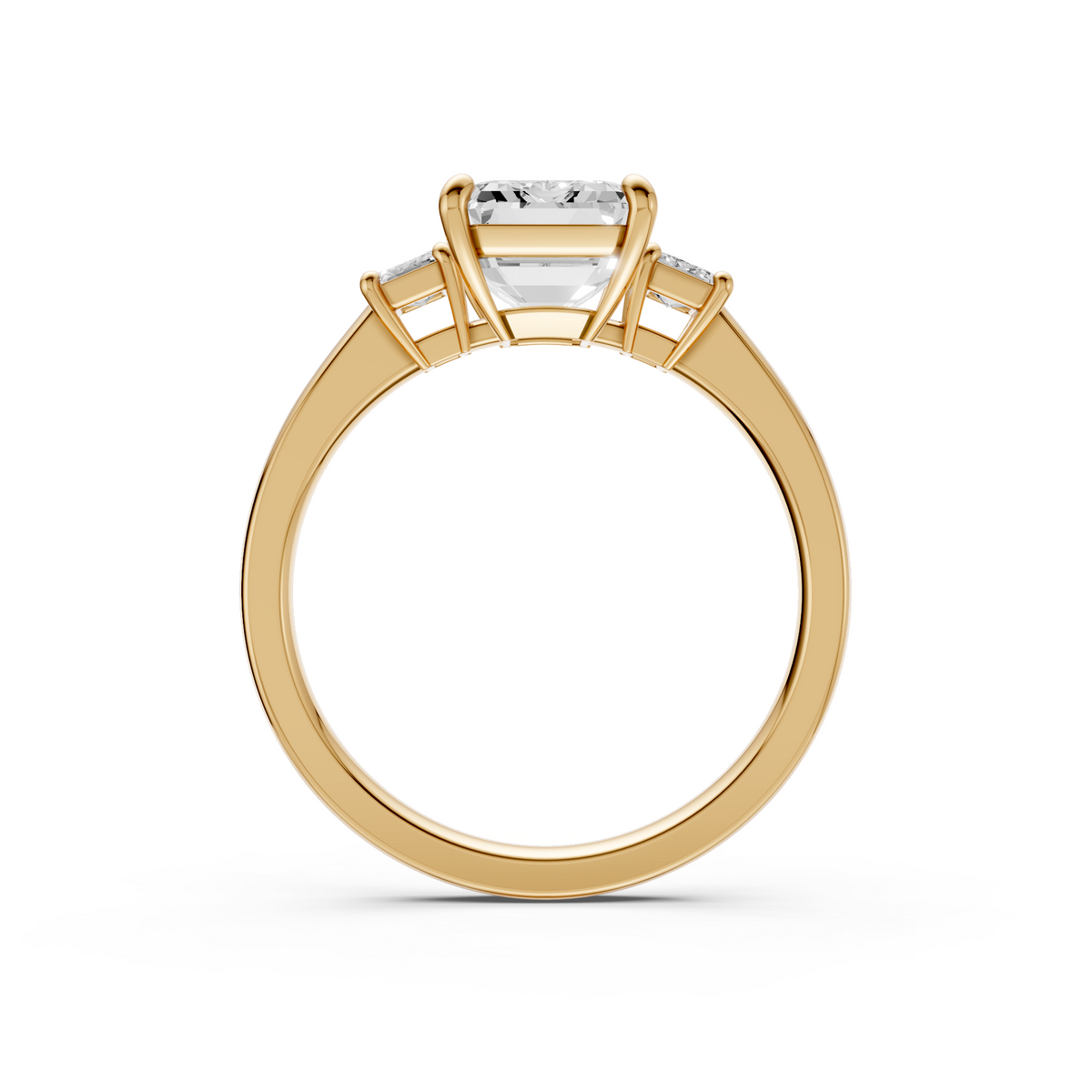 Elara Diamond Emerald Cut Three Stone Ring