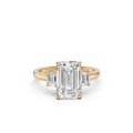 Elara Diamond Emerald Cut Three Stone Ring